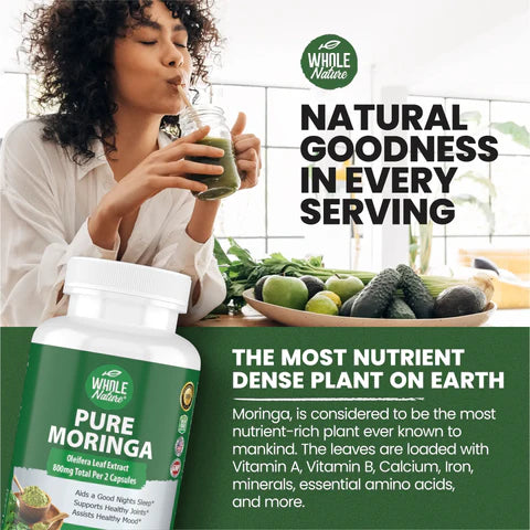 Whole Nature Moringa Capsules, 800mg Organic Moringa Oleifera