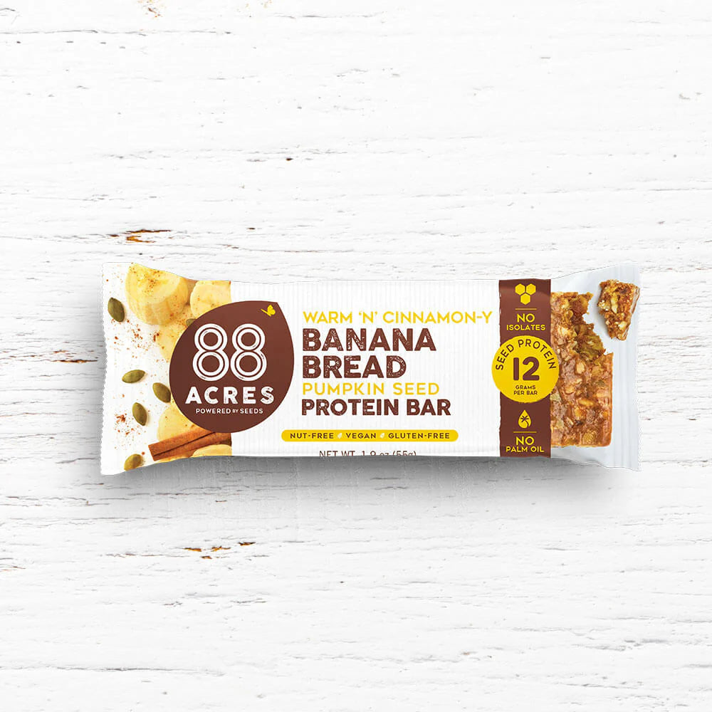 88 Acres Banana Bread Protein Bars ( 9 X 1.9 OZ)