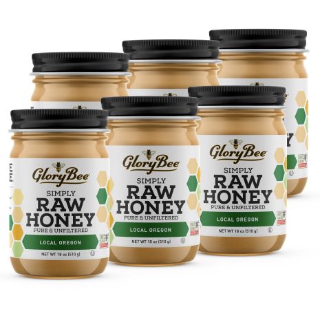 GloryBee Raw Oregon Honey 6/18 ounce case