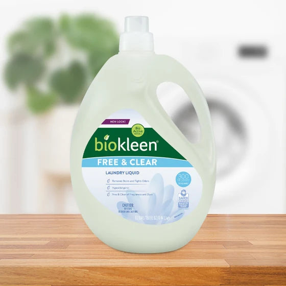 biokleen LAUNDRY LIQUID - FREE & CLEAR - 300 LOADS