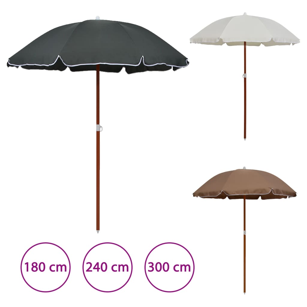 vidaXL Outdoor Umbrella Parasol with Crank Patio Sunshade Sun Shelter Steel-5