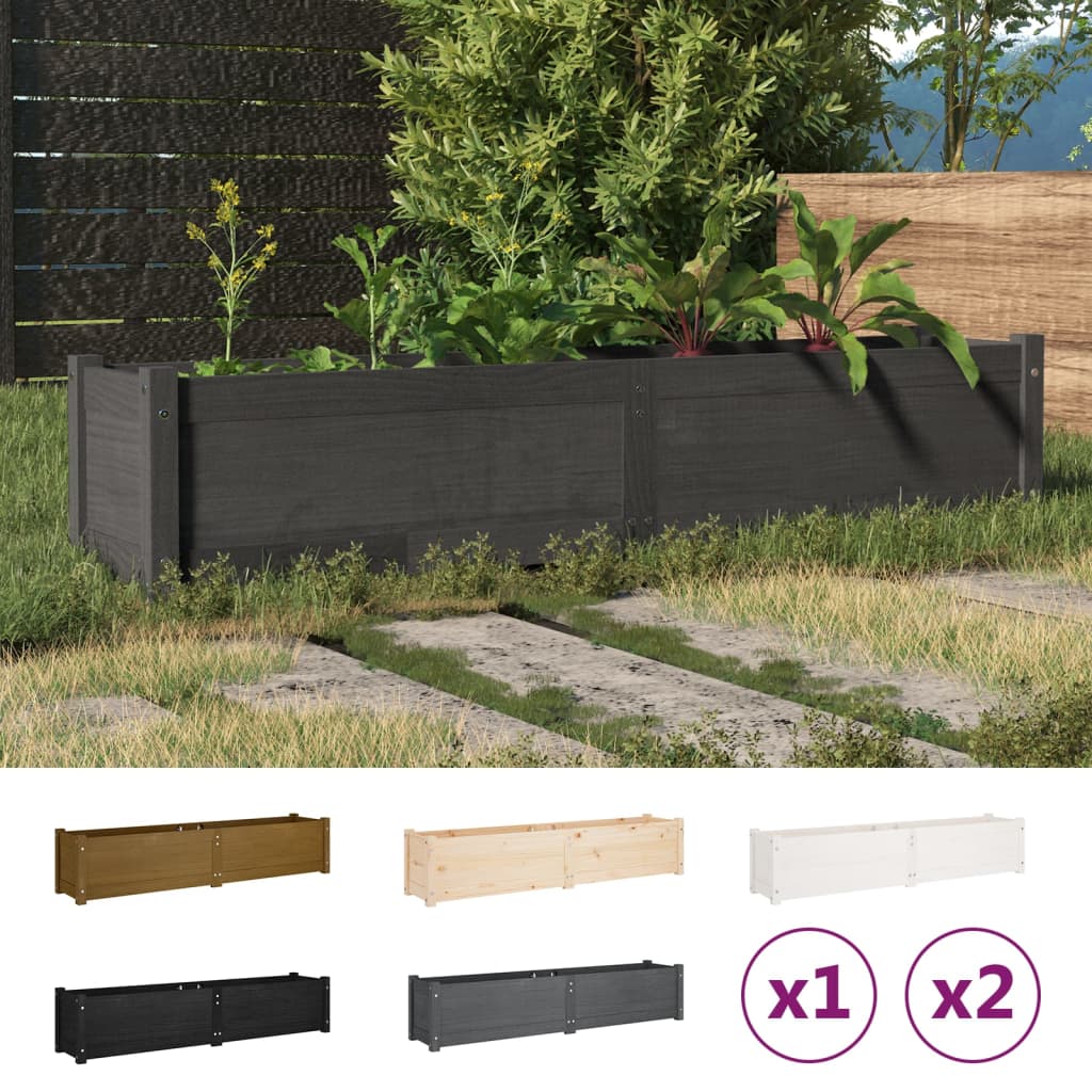 vidaXL Garden Raised Bed Outdoor Wooden Planter Box Garden Pot Solid Wood Pine-15