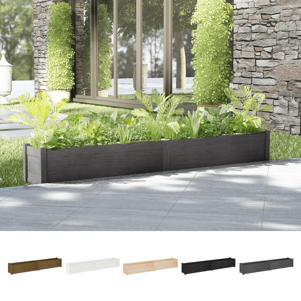 vidaXL Planter Outdoor Patio Raised Garden Bed Flower Box Solid Wood Pine-47