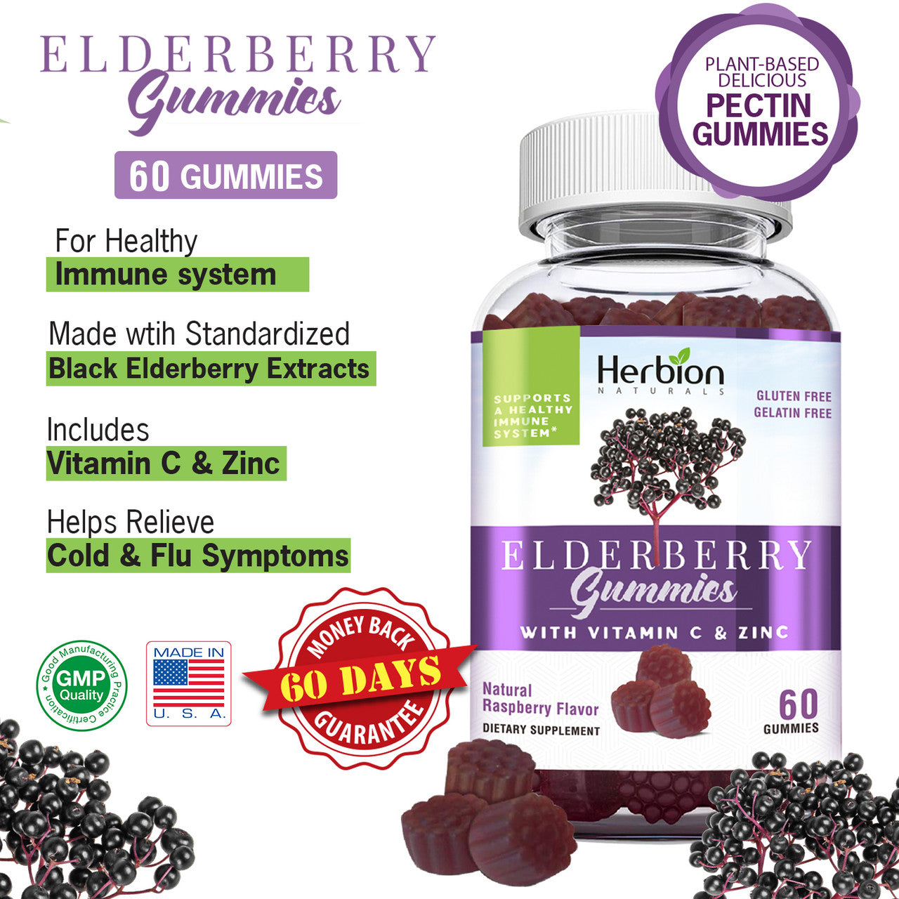 H.N. ELDERBERRY GUMMIES ( 1 X 60 CT )-4