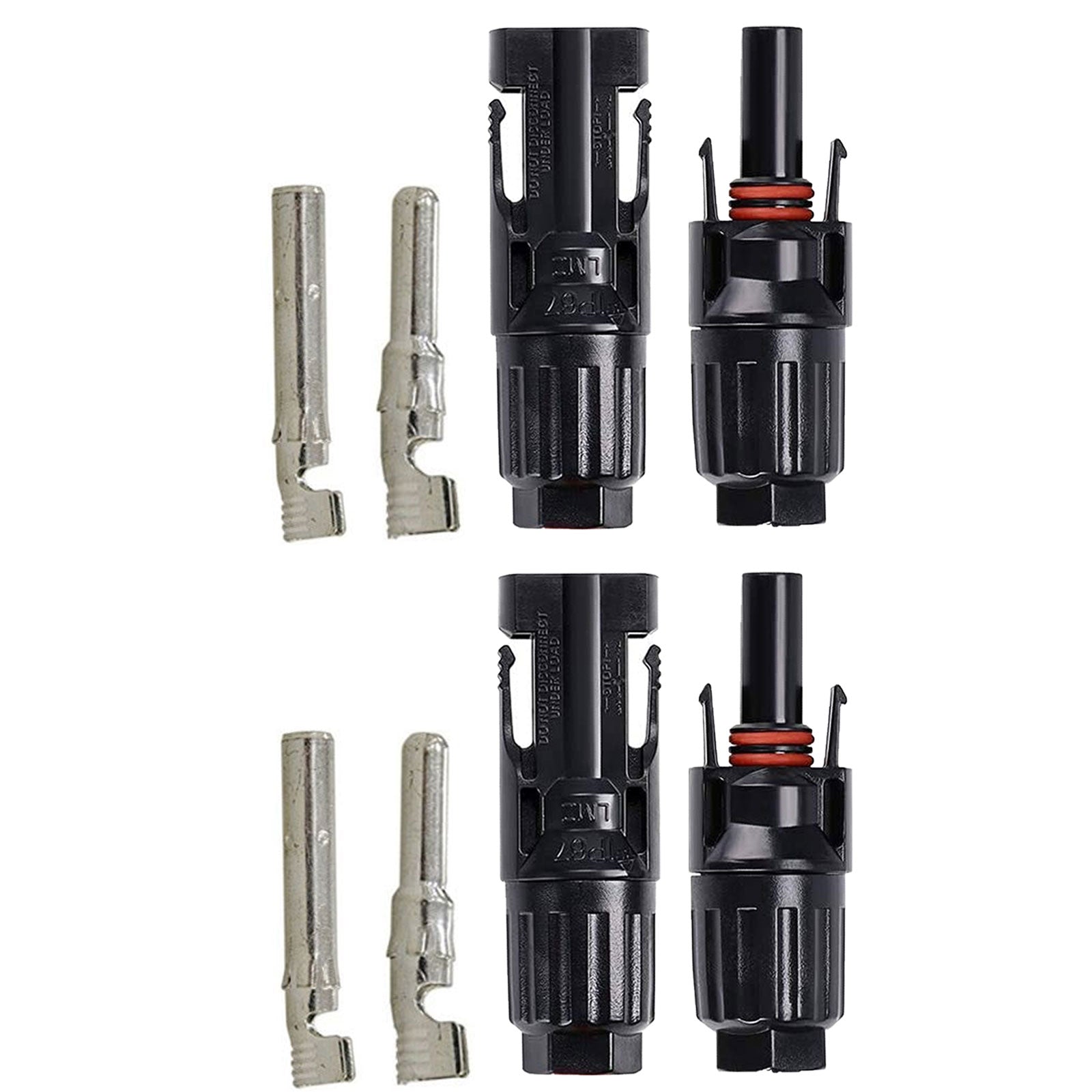 ACOPOWER 2 Pairs PV Connector Male/Female Solar Panel Cable Connectors-4