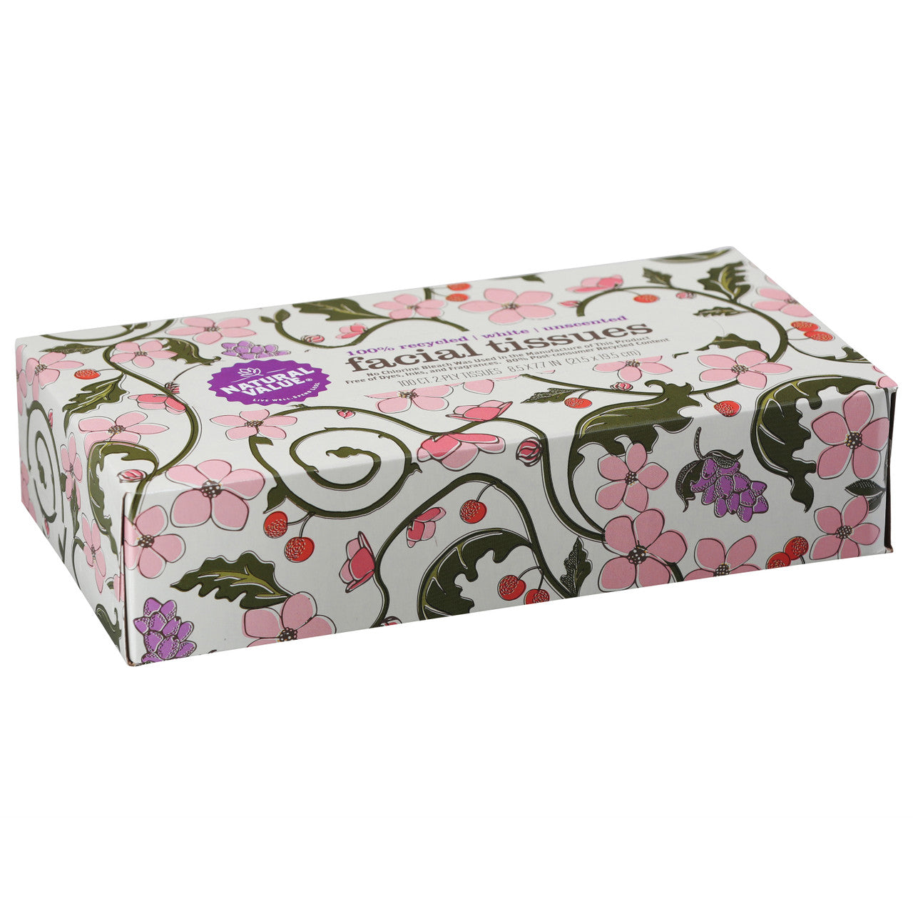 Natural Value Facial Tissues 2-Ply Unscented (30x100 CT)-1