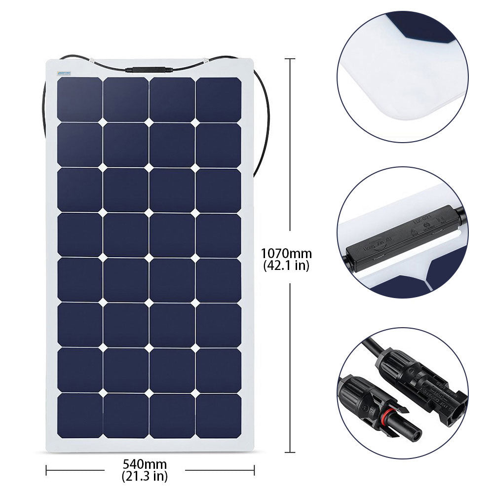 ACOPOWER Flexible Solar Panel Kit + MPPT / PWM Charge Controller-2