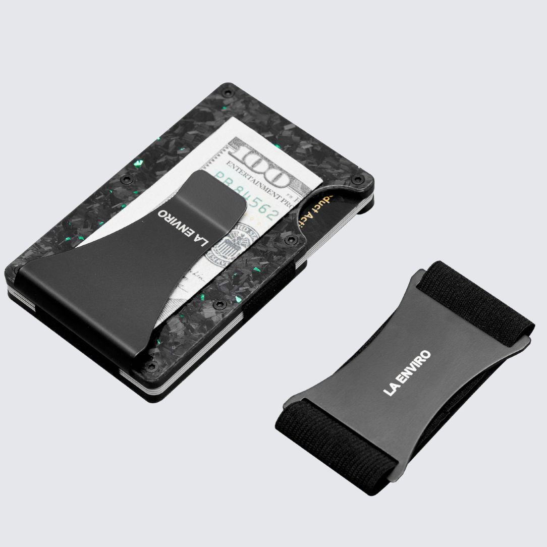 LORNE Forged Carbon Wallet I Gloss Green-4