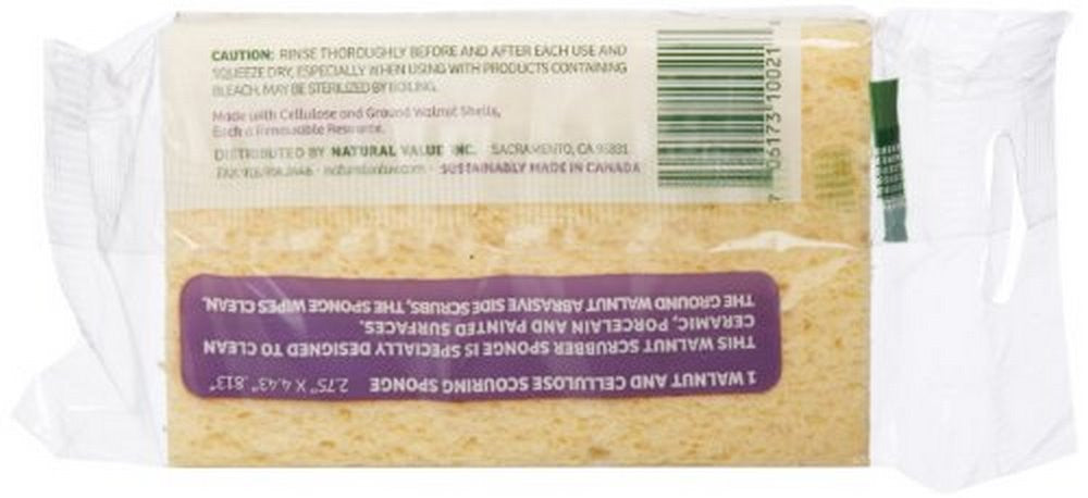 Natural Value Scrub Sponge Walnt Shl (24x1Each)-1