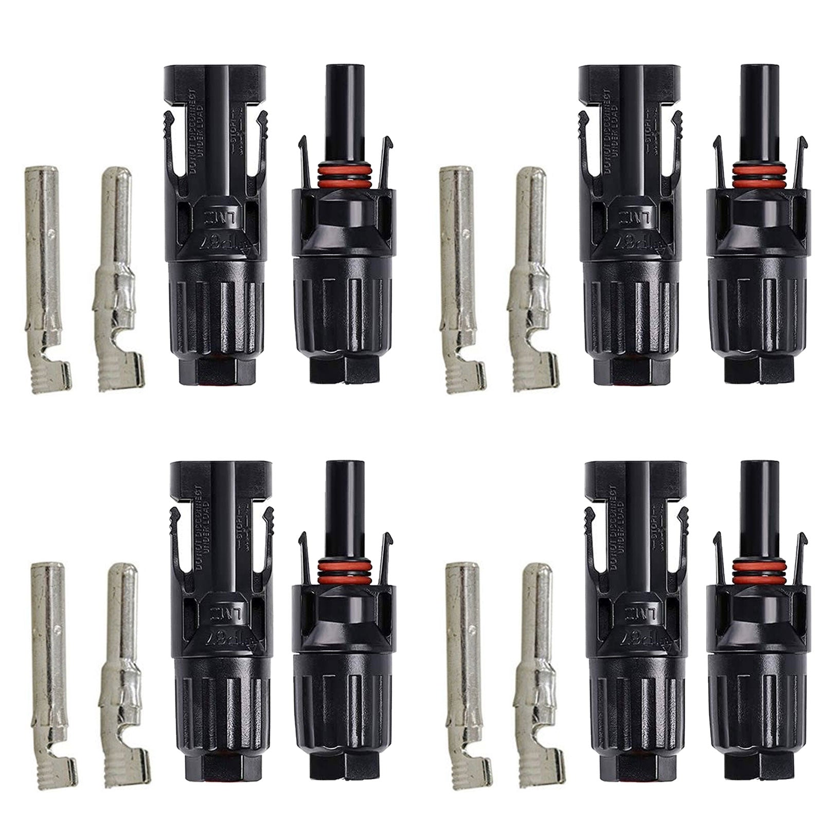ACOPOWER 4 Pairs Solar Connectors, Male/Female Solar Panel Cable Connectors-0