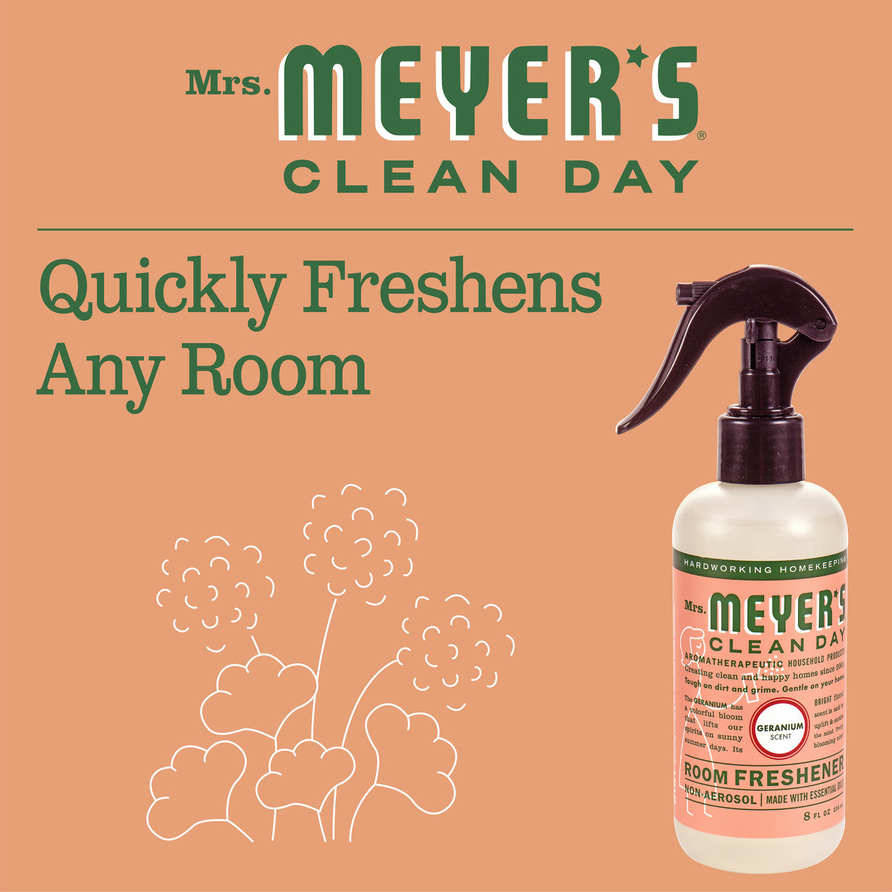 Mrs. Meyer's Clean Day Room Freshener Spray Geranium (6x8 OZ)-4