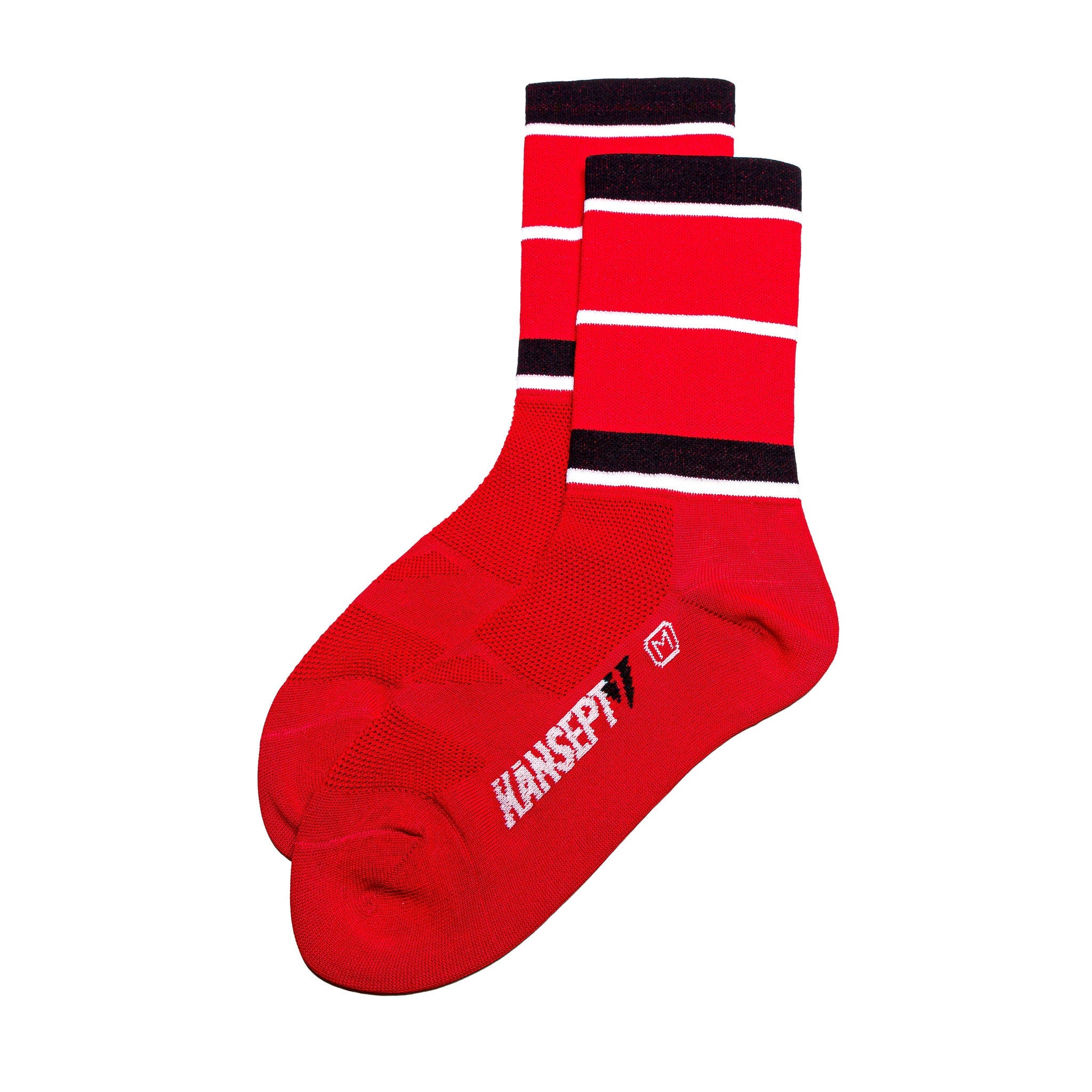 NOW ON SALE!!!  ProSpec Rouleur Sock | Squadra Stripes | Flamme Rouge Red/Midnight Blue/White-0