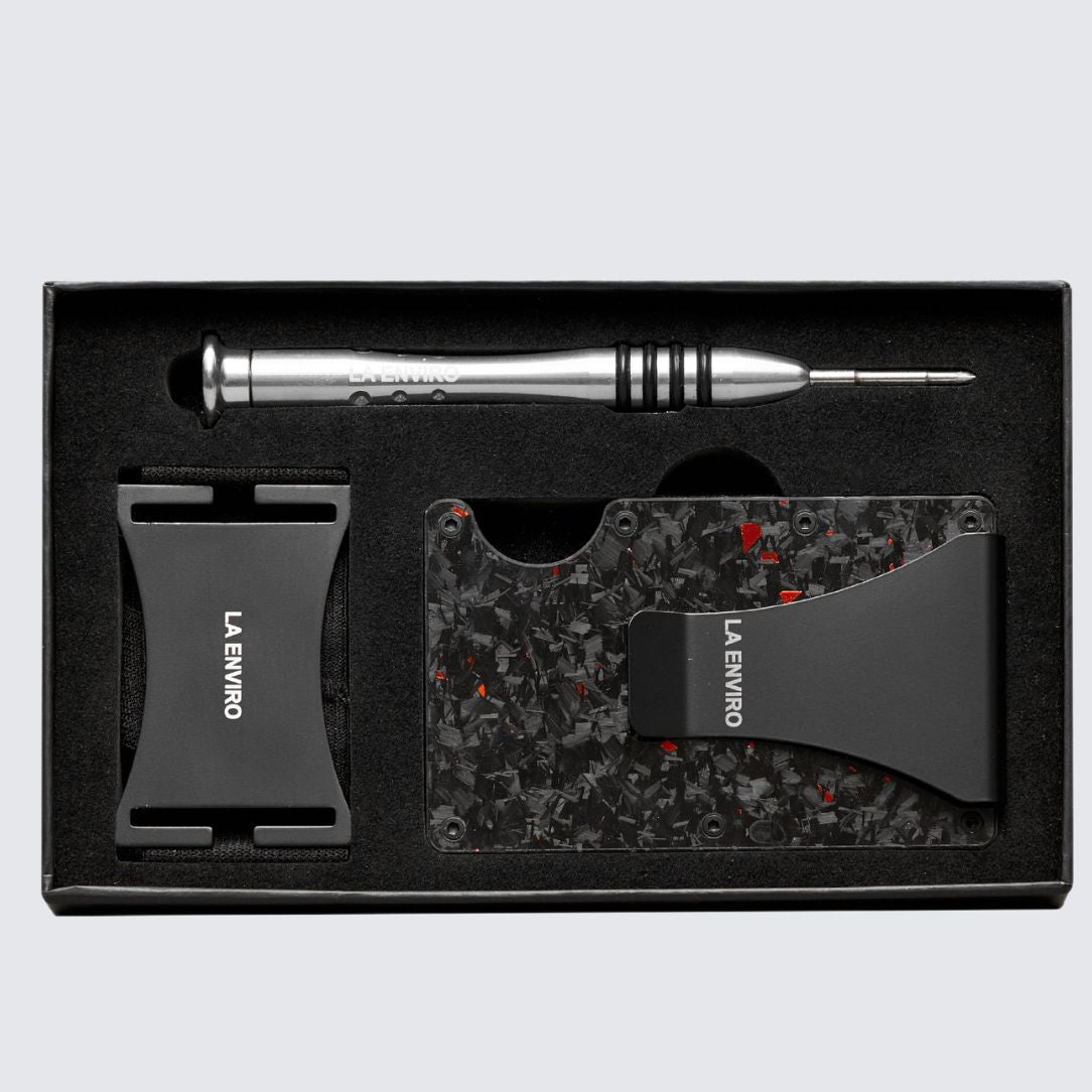 LORNE Forged Carbon Wallet I Gloss Red-1