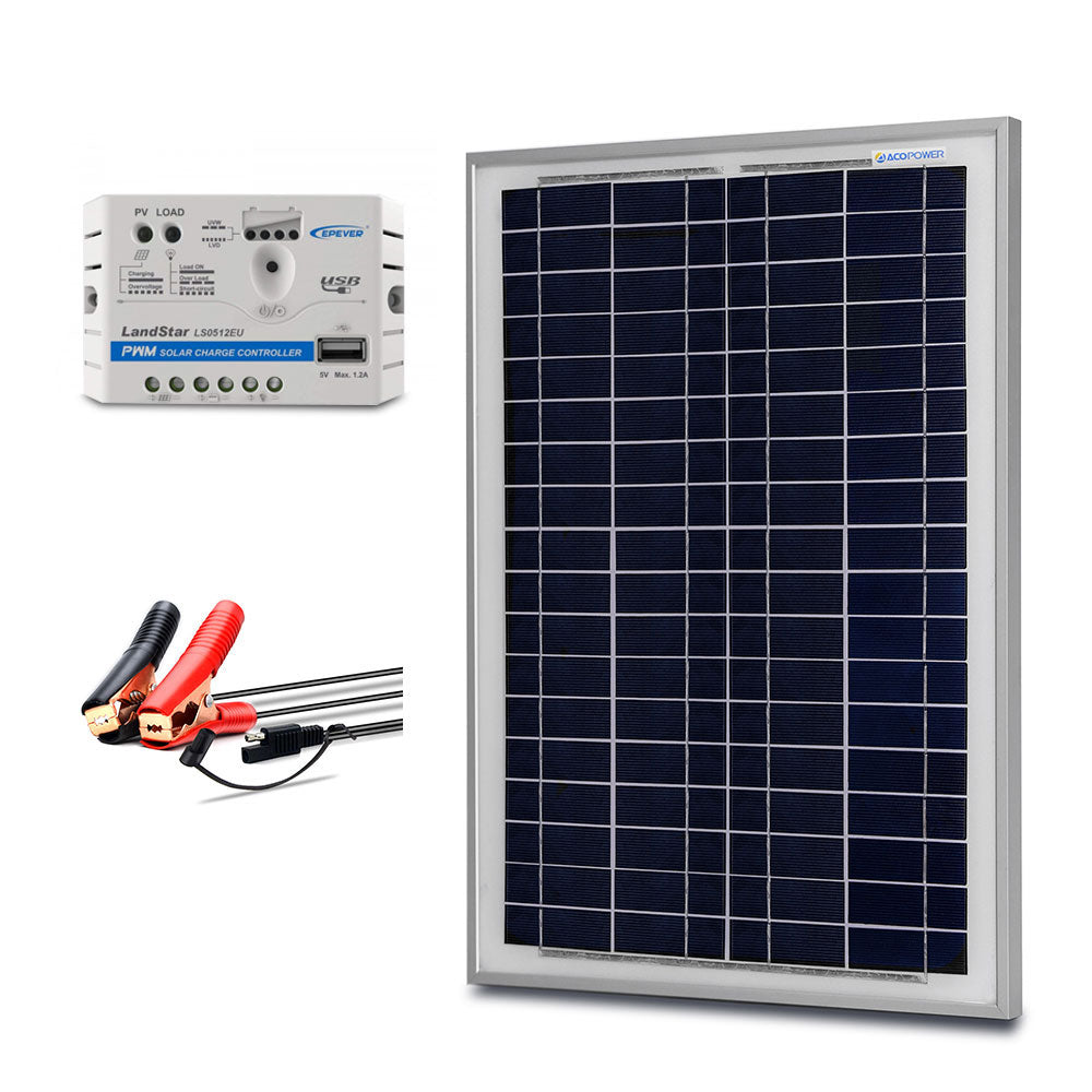 ACOPower 25W Off-grid Solar Kits, 5A charge controller with SAE connector-0