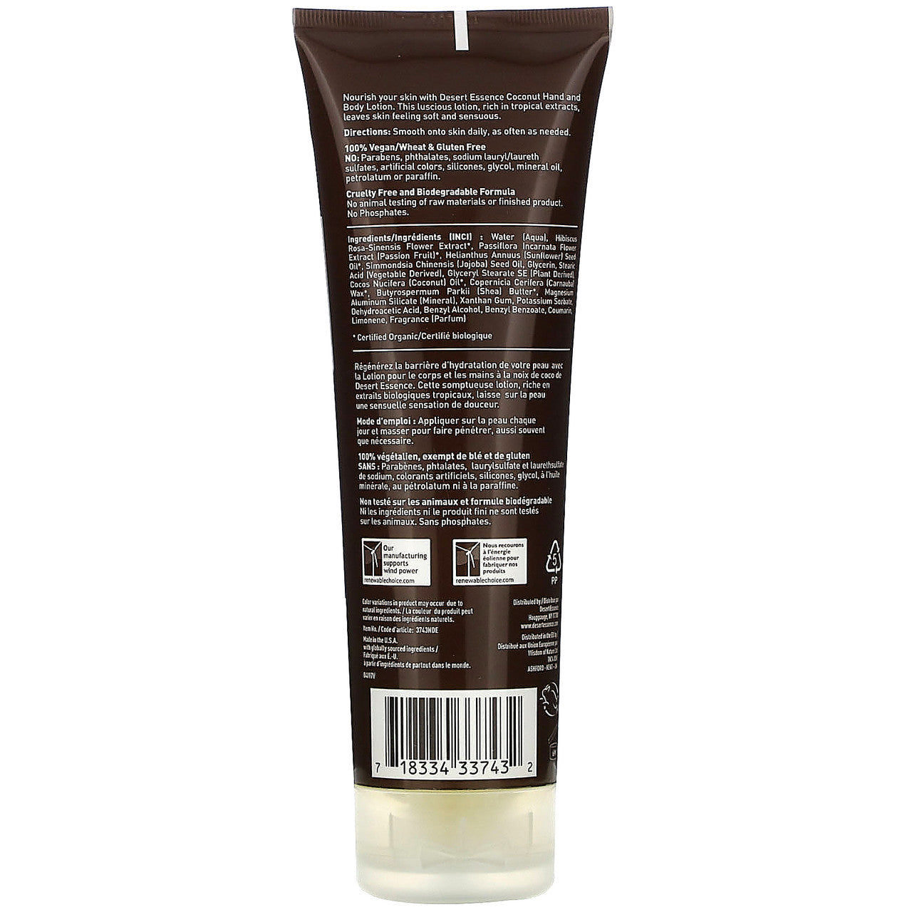 Desert Essence Coconut Hand & Body Lotion (1x8 Oz)-1