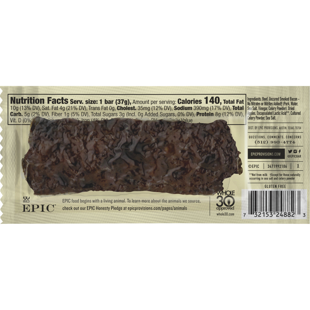 EPIC BEEF BACON APL BAR ( 12 X 1.3 OZ )-3