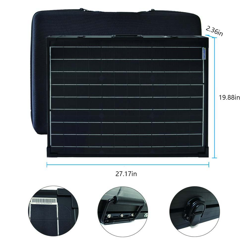 ACOPower 100w 12v Portable Solar Panel kit, Foldable Mono Suitcase, proteusX Waterproof 20A Charge Controller-1