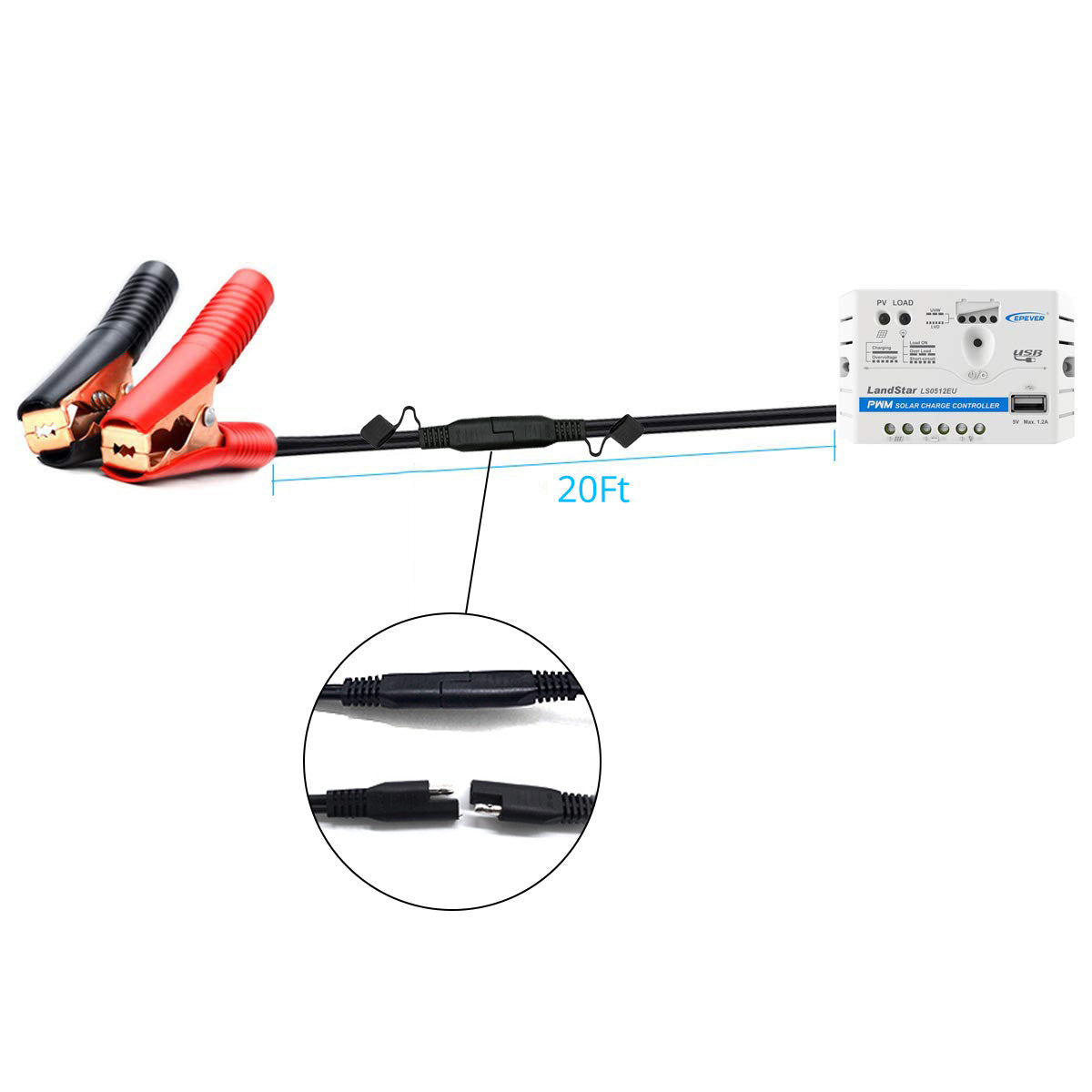 ACOPower 25W Off-grid Solar Kits, 5A charge controller with SAE connector-2