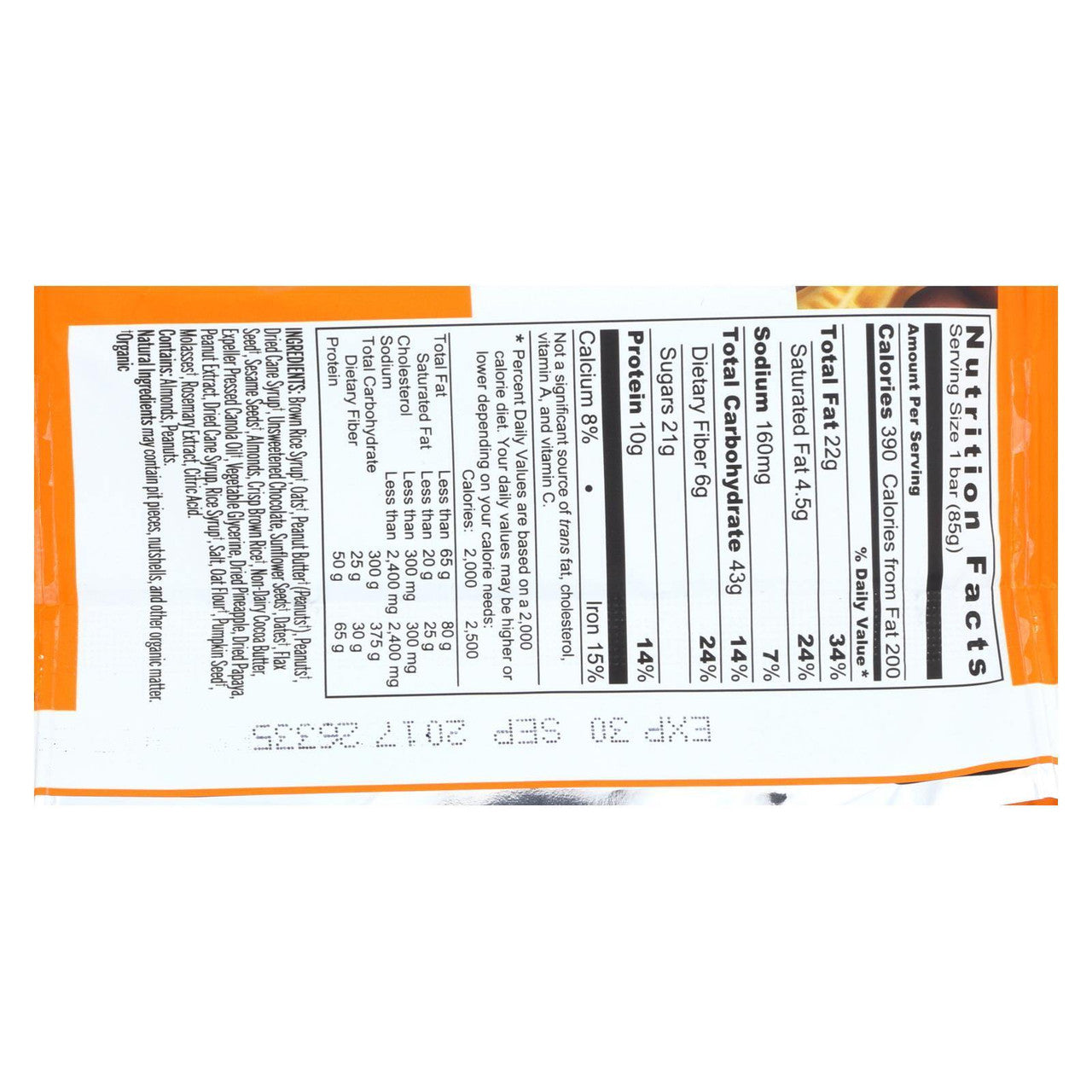 Probar Organic Peanut Butter Chocolate Chip Bar (12x3 Oz)-1