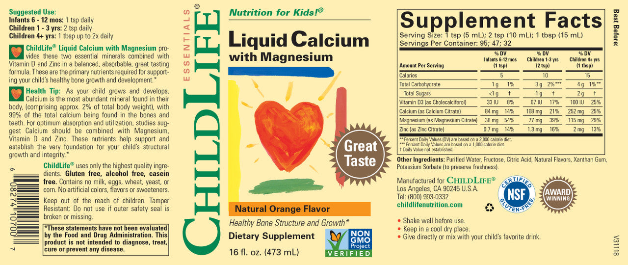 Childlife Liquid Calcium With Magnesium, Orange (1x16Oz)-3