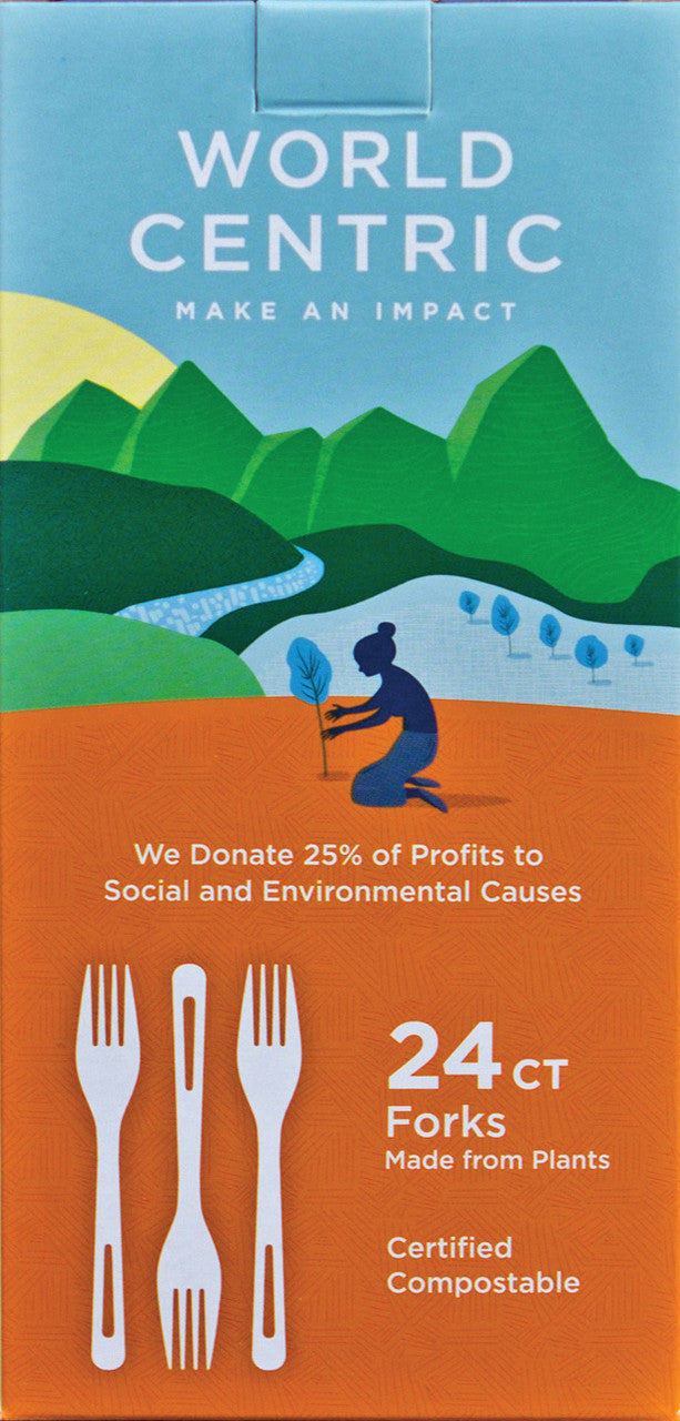 World Centric Corn Starch Forks 24 Piece  (12x24 Ct)-0