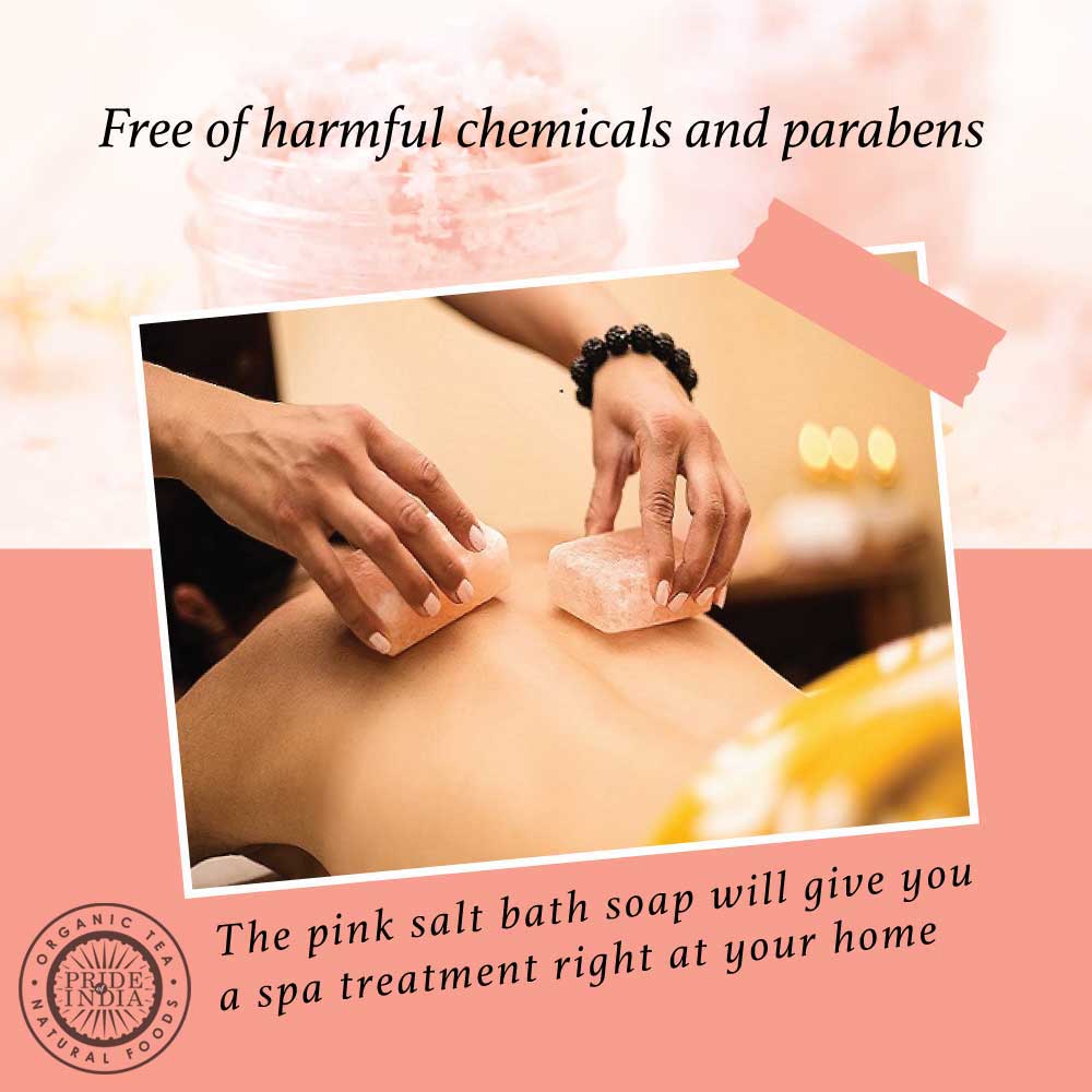 Himalayan Pink Salt Soap by Pride of India – Mineral Rich – Massage Bar/ Spa Ritual at Home – Chemical-free/Natural Occurring Salt Crystals Soap – Good for Skin/Hydrating-4
