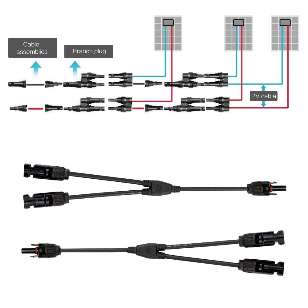 ACOPWER 1 Pair Solar Panel PV T/Y Connectors-3