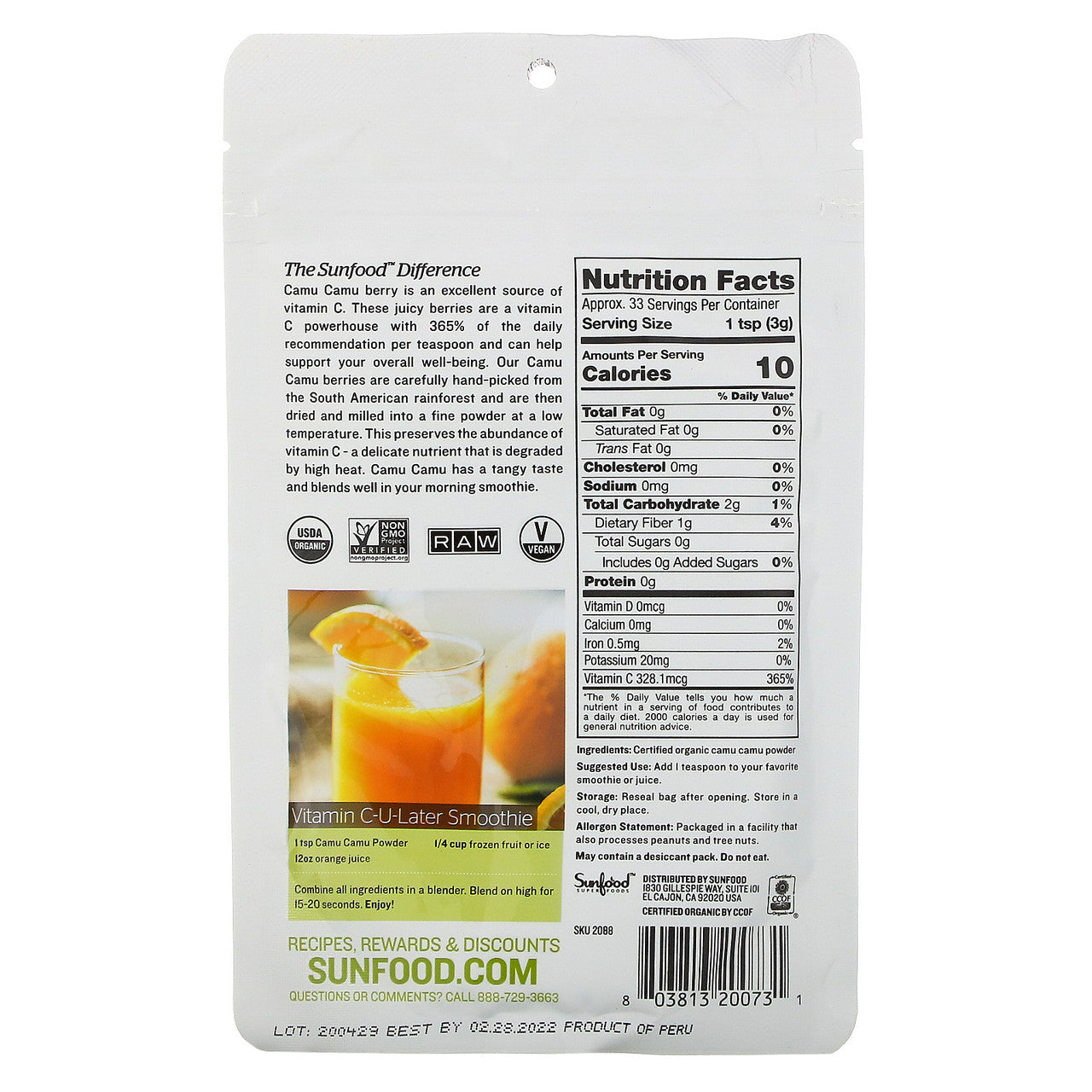 SUNFD CAMU CAMU PWDR ( 1 X 3.5 OZ   )-1