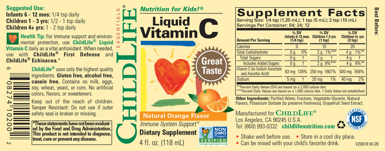 Childlife-Nutrition For Kids Vitamin C (1x4OZ )-3