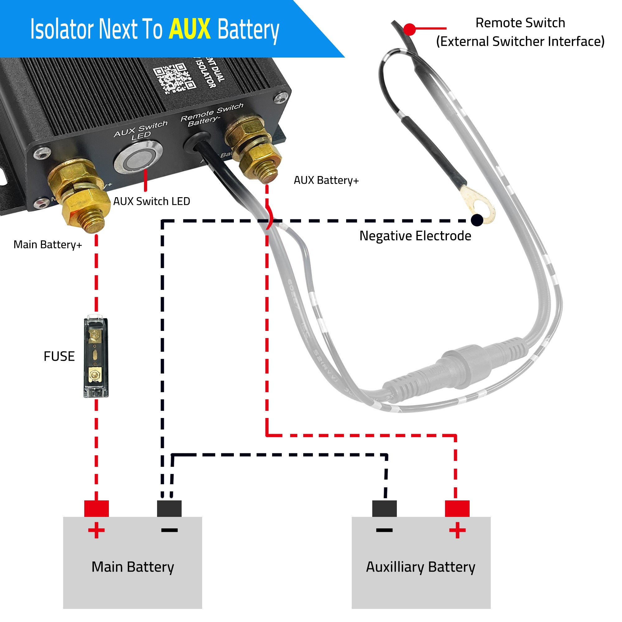 ACOPOWER Dual Battery Isolator Kit, 12V 200 Amp Voltage Sensitive Complete VSR Double Battery Smart Automatic Charger Fit SUV Marine Car UTV ATV RV Boat Camper Truck-3