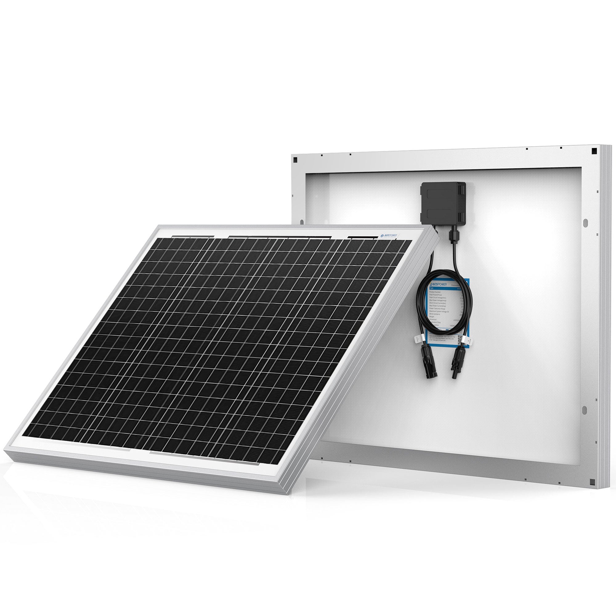 ACOPower 50W Mono Solar Panel for 12V Battery Charging-0