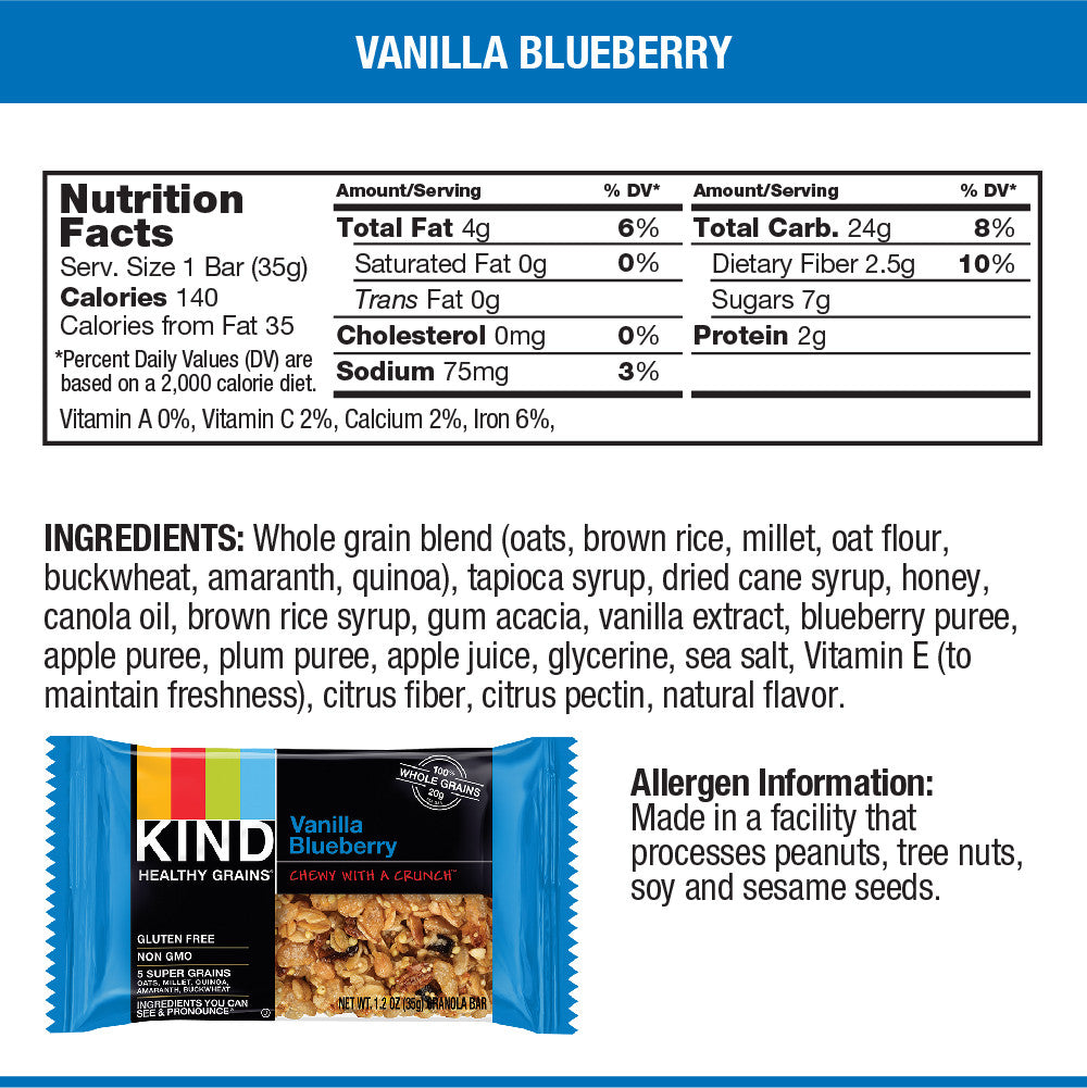 Kind Gran Bar, Vanilla Blueberry (8/5x1.2 OZ)-2