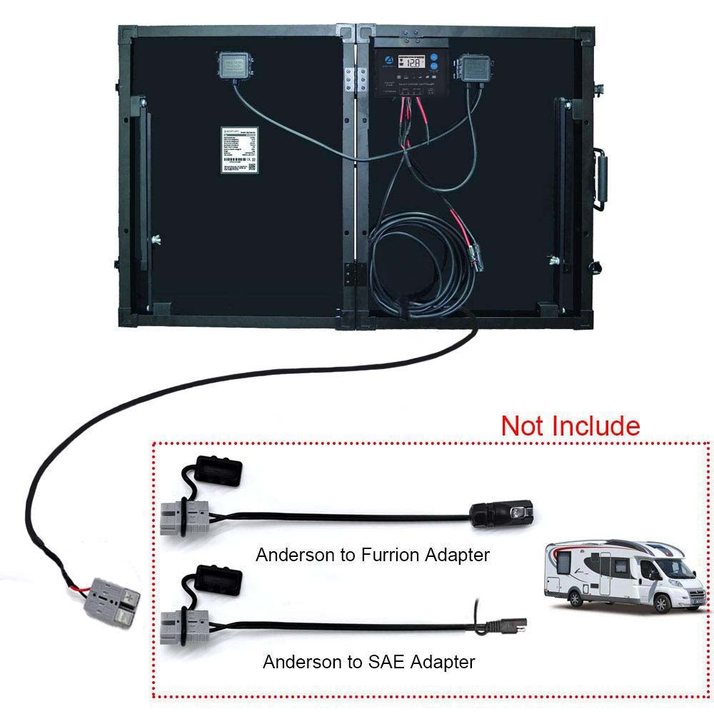 ACOPower 100w 12v Portable Solar Panel kit, Foldable Mono Suitcase, proteusX Waterproof 20A Charge Controller-4