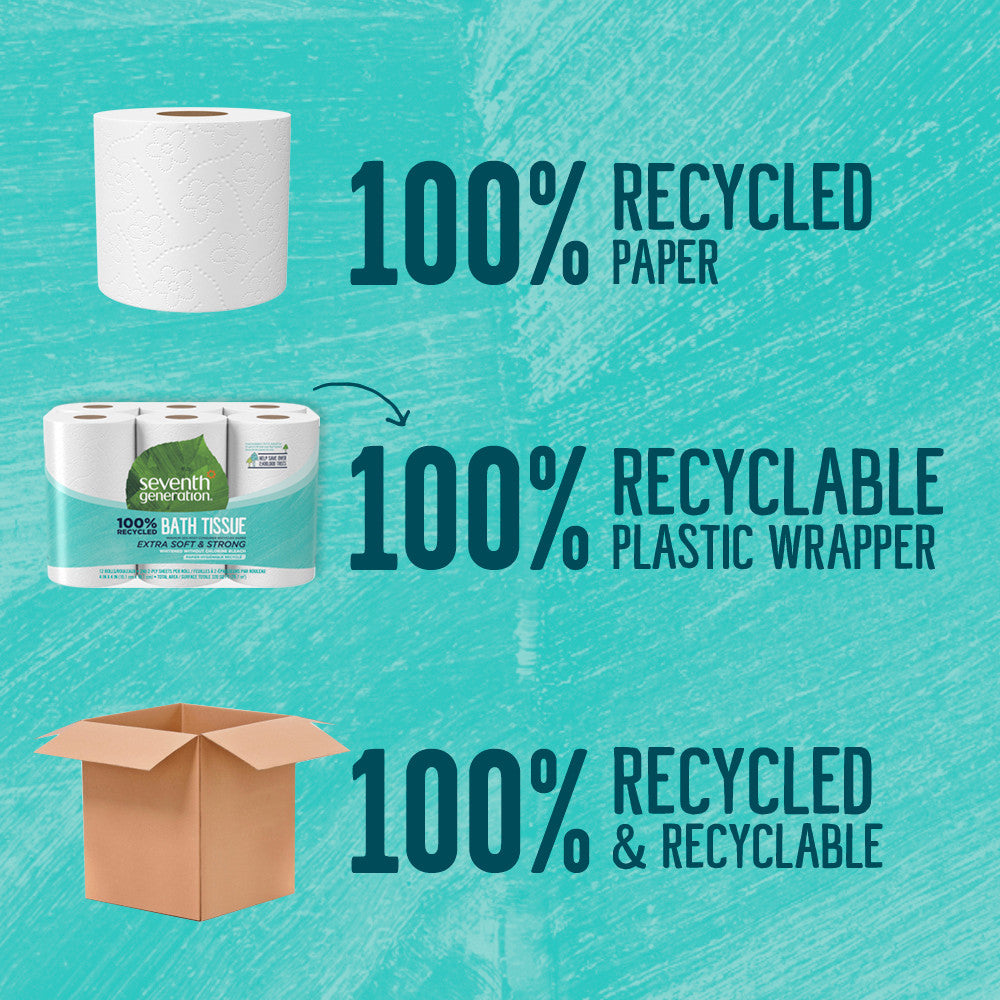Seventh Generation Bath Tissue, 100% Recycled 300shts (4x12 CT)-4