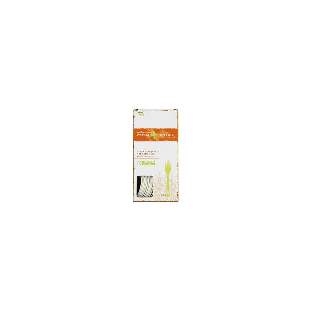 World Centric Corn Starch Forks 24 Piece (12x24 Ct)-1