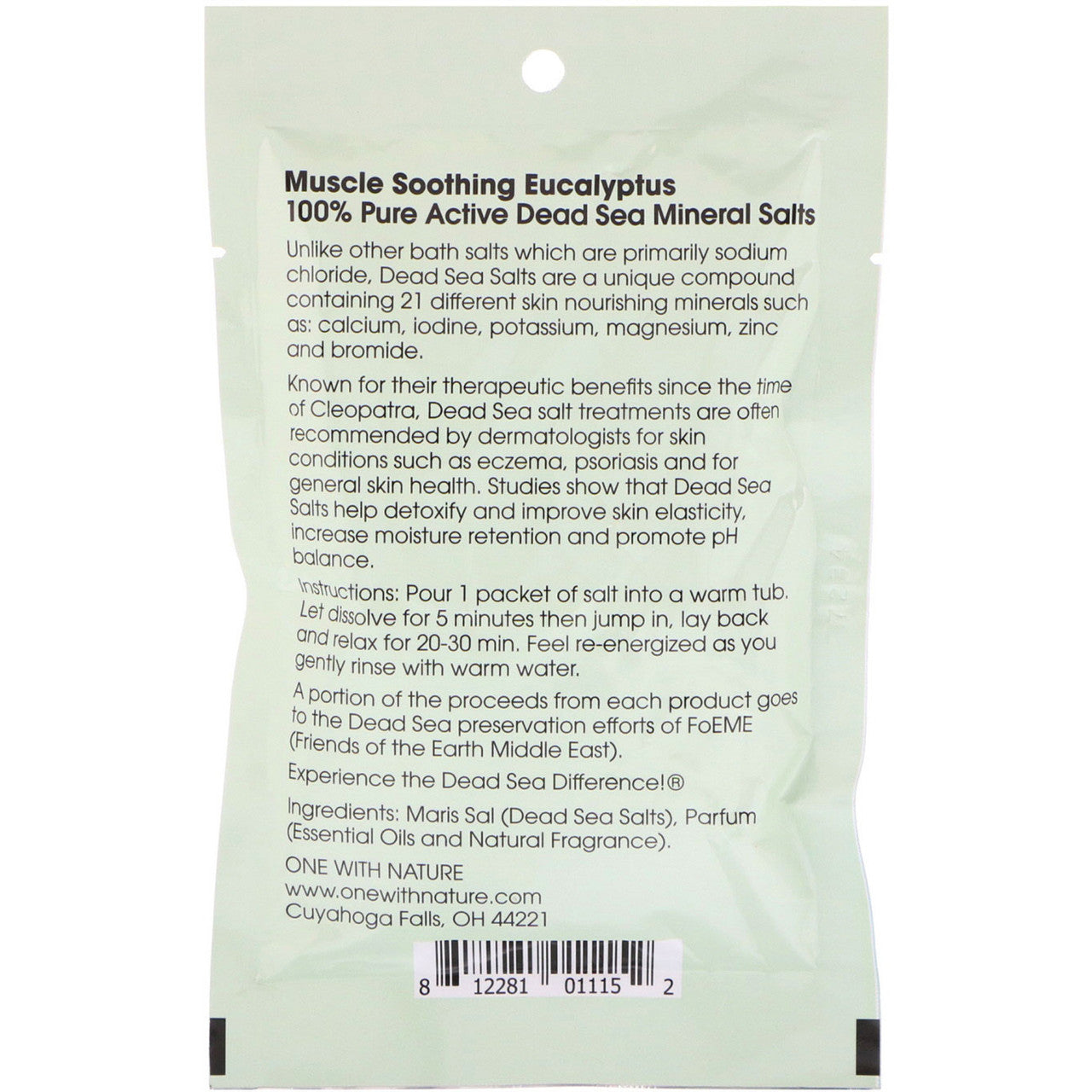 One With Nature O.W.N. Dead Sea Mineral Salts, Muscle Soothing, Eucalyptus (6X2.5 OZ)-1