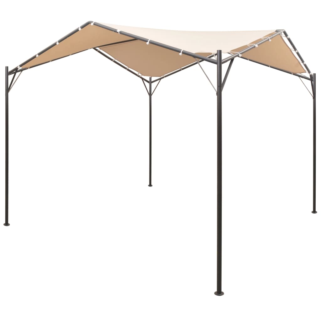 vidaXL Gazebo Pavilion Tent Canopy Steel Garden 157.5"/118.1" Beige/Anthracite-3