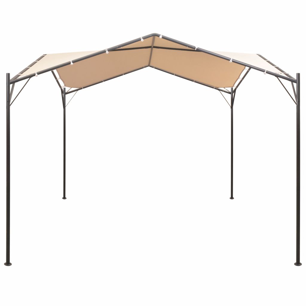 vidaXL Gazebo Pavilion Tent Canopy Steel Garden 157.5"/118.1" Beige/Anthracite-5