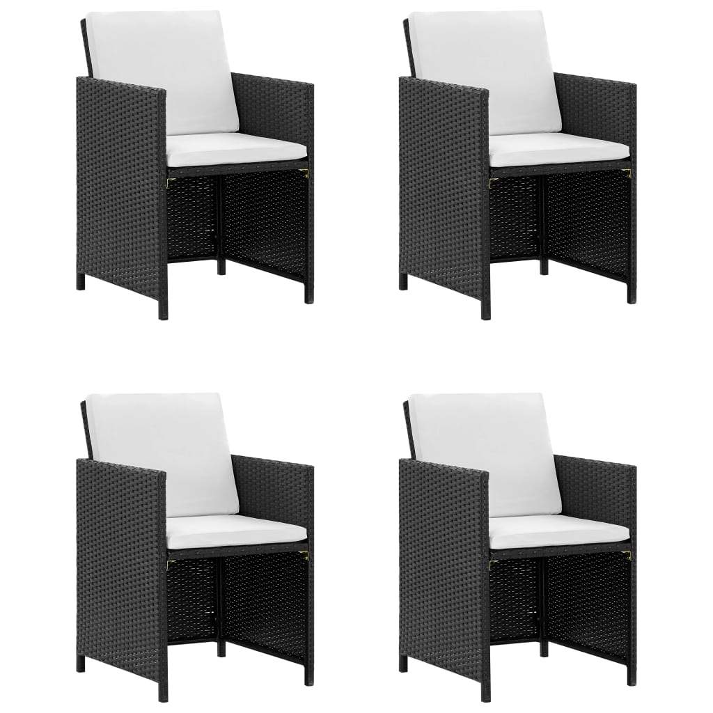 vidaXL Outdoor Dining Set with Cushions 5 Pieces Poly Rattan Multi Colors-1