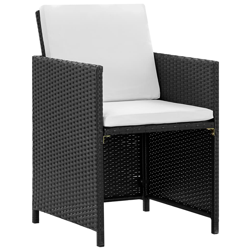 vidaXL Outdoor Dining Set with Cushions 5 Pieces Poly Rattan Multi Colors-2