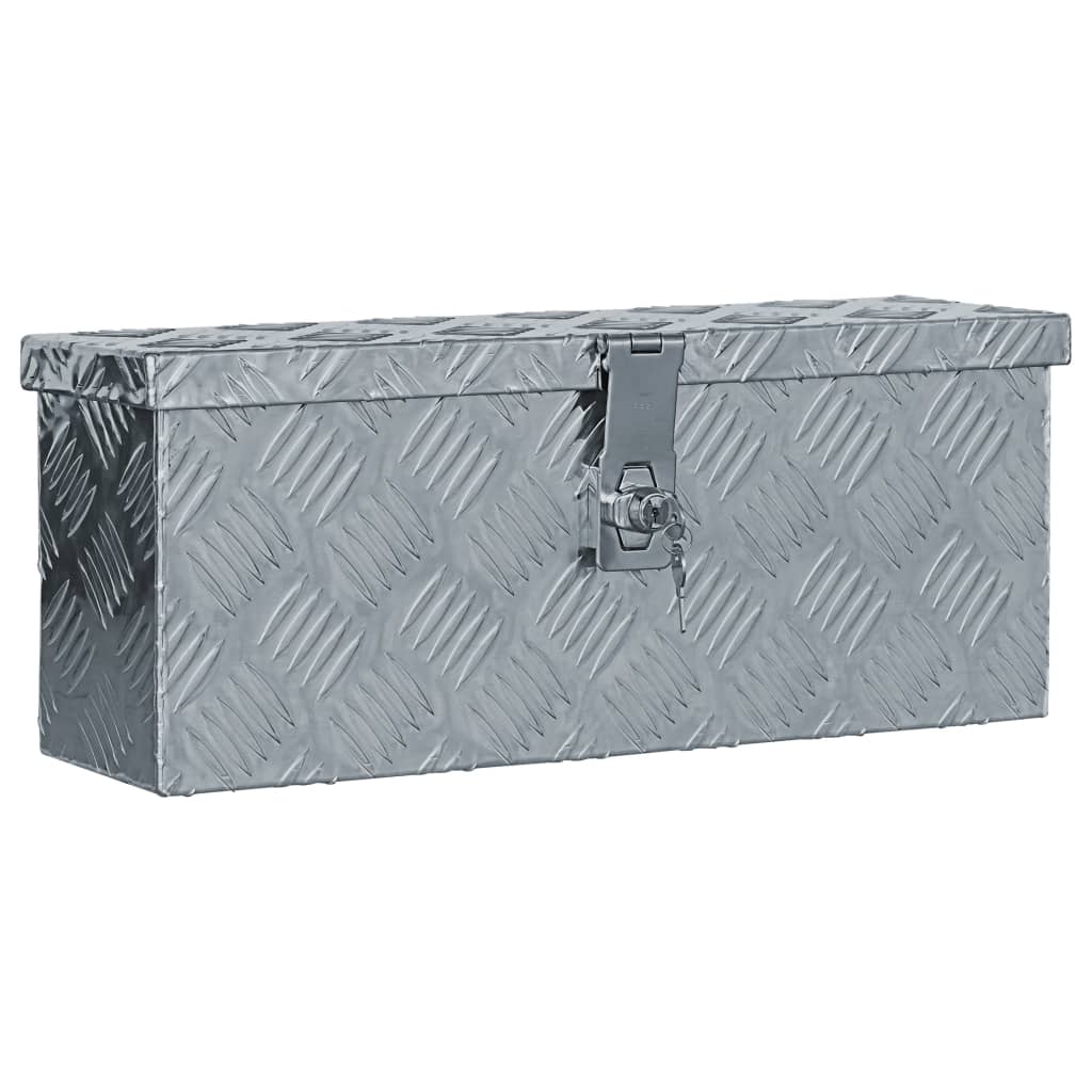 vidaXL Aluminum Box Toolbox Trailer Box Organizer Multi Sizes Black/Silver-16