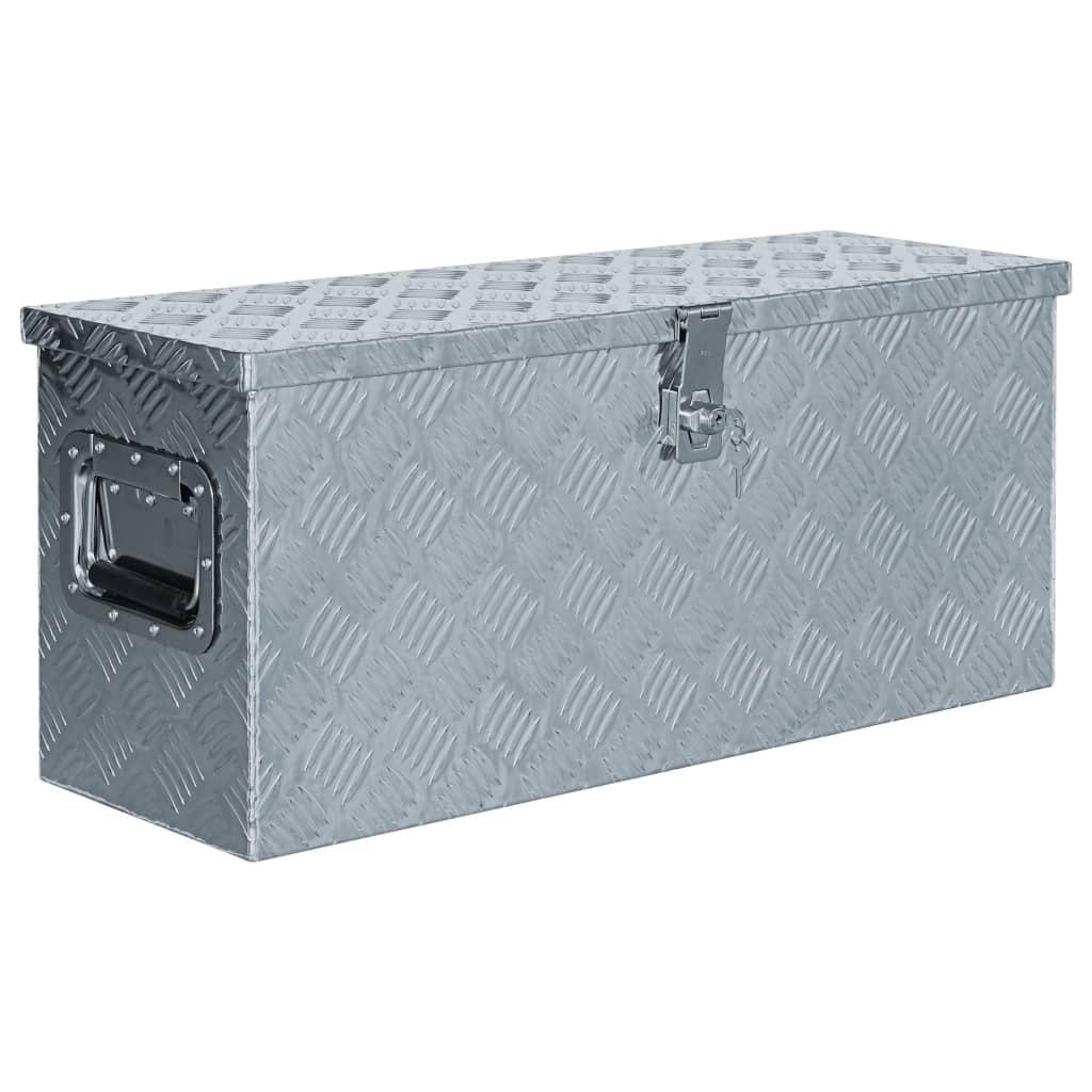 vidaXL Aluminum Box Toolbox Trailer Box Organizer Multi Sizes Black/Silver-17