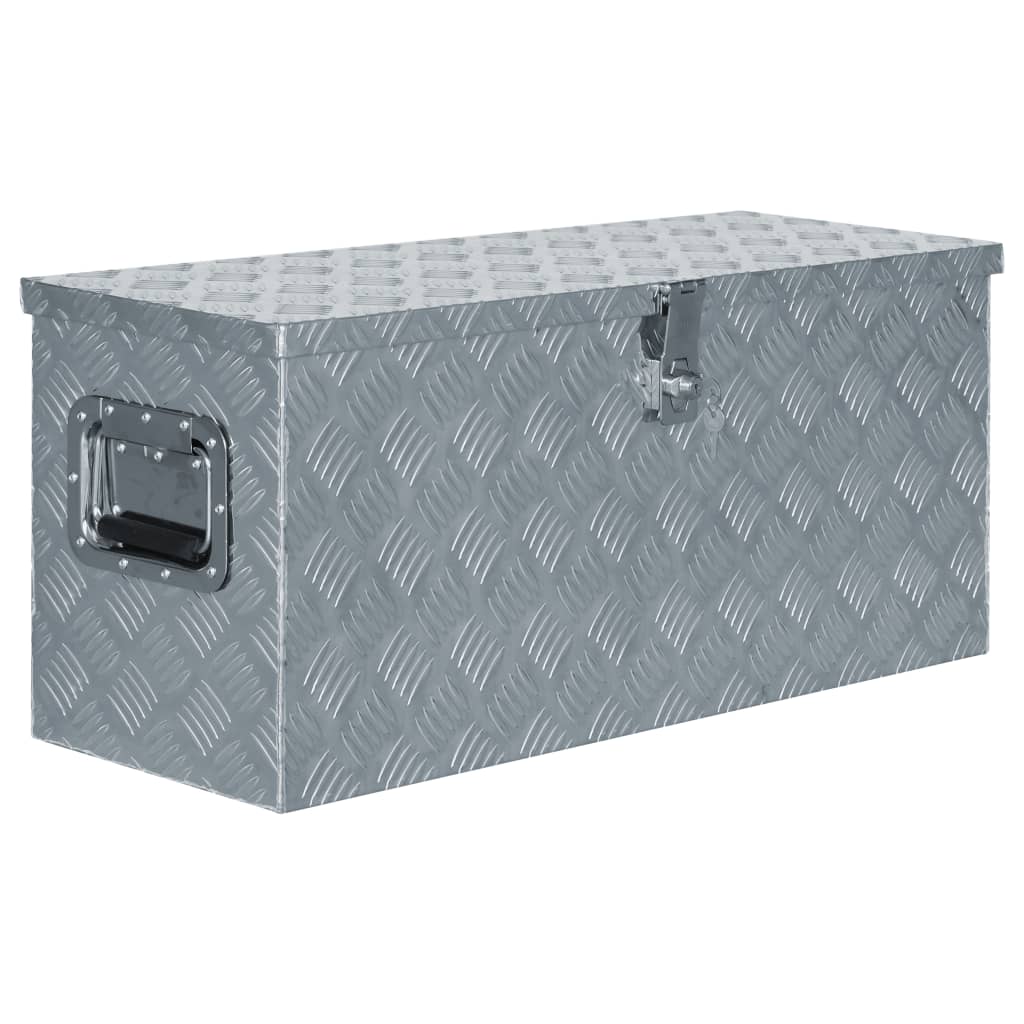 vidaXL Aluminum Box Toolbox Trailer Box Organizer Multi Sizes Black/Silver-9