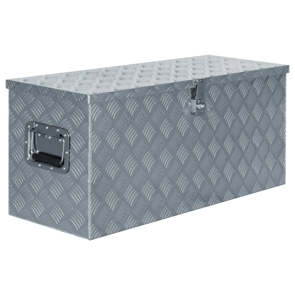 vidaXL Aluminum Box Toolbox Trailer Box Organizer Multi Sizes Black/Silver-18