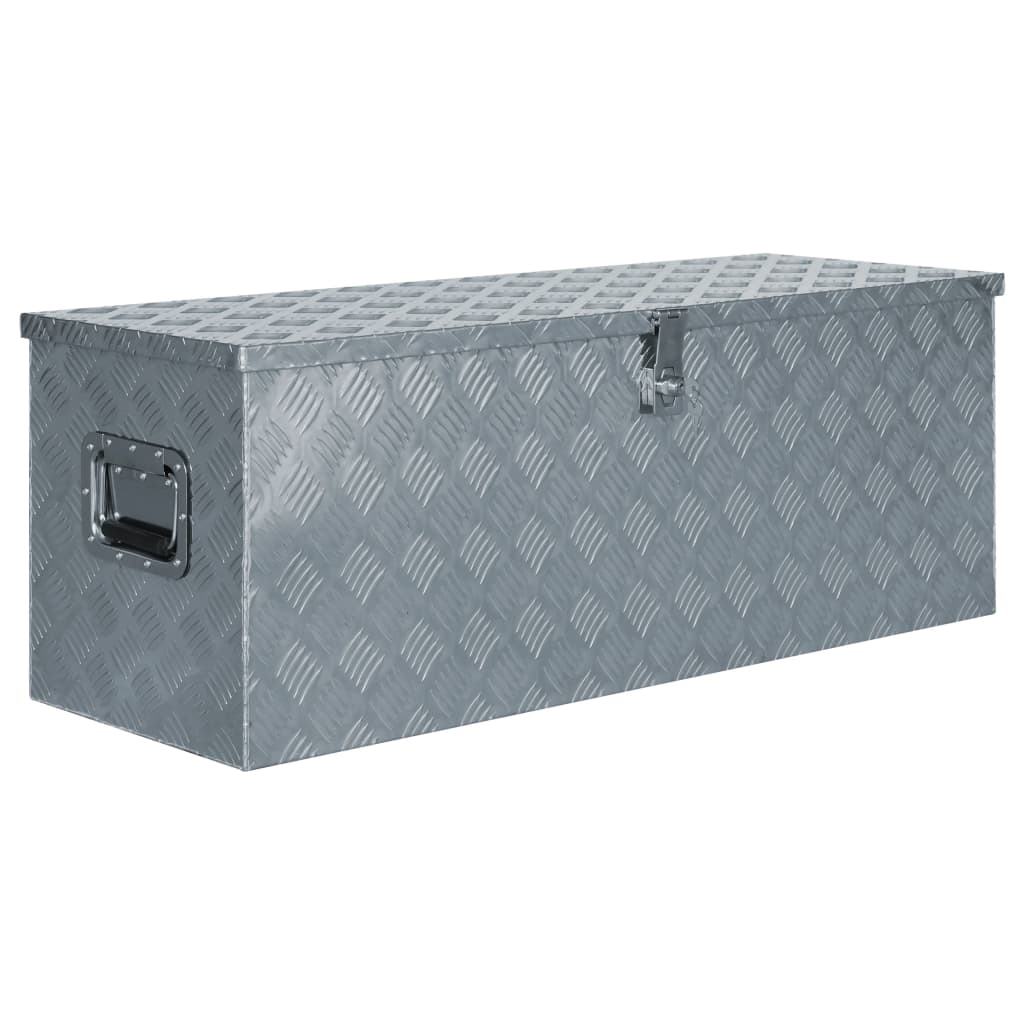 vidaXL Aluminum Box Toolbox Trailer Box Organizer Multi Sizes Black/Silver-11