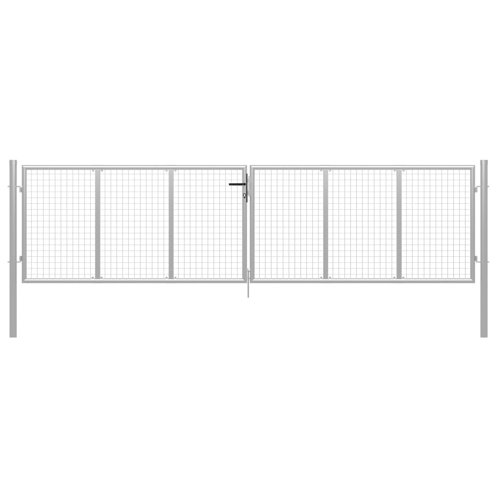 vidaXL Mesh Garden Gate Galvanized Green Outdoor Fence Barrier Multi Sizes-0