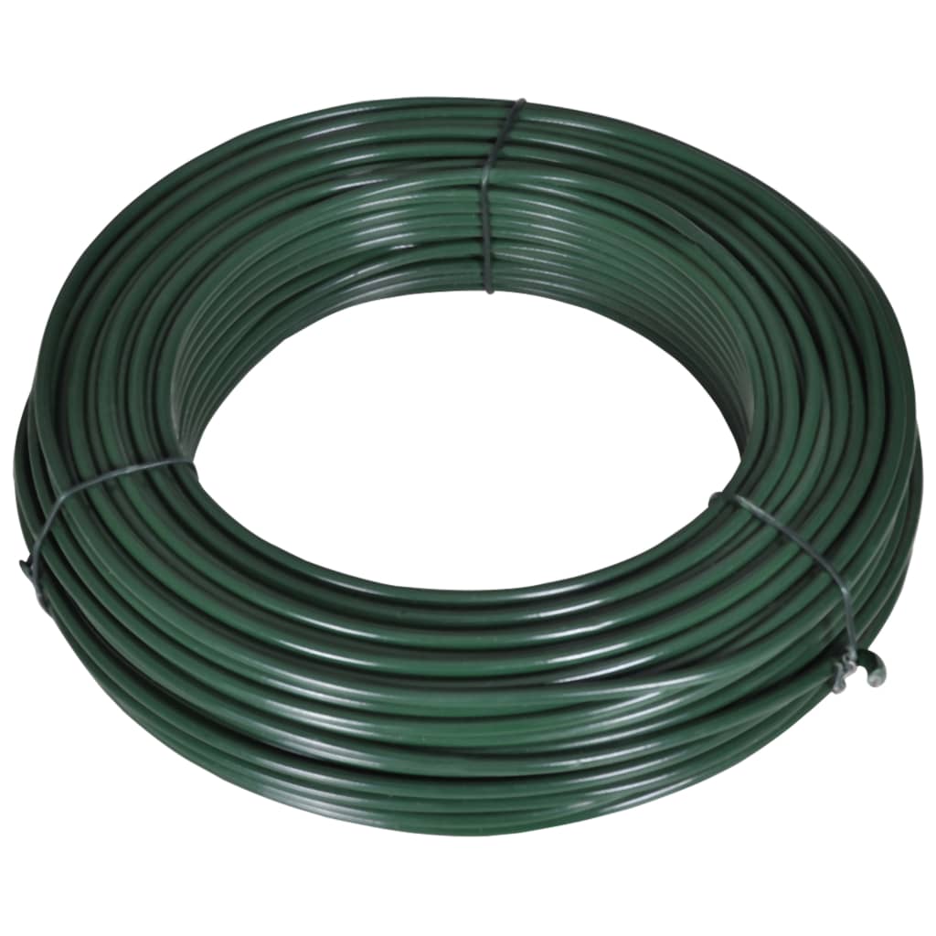 vidaXL Fence Span Wire Steel Fancing Barrier Gate 180.4'/262.5' Green/Gray-0
