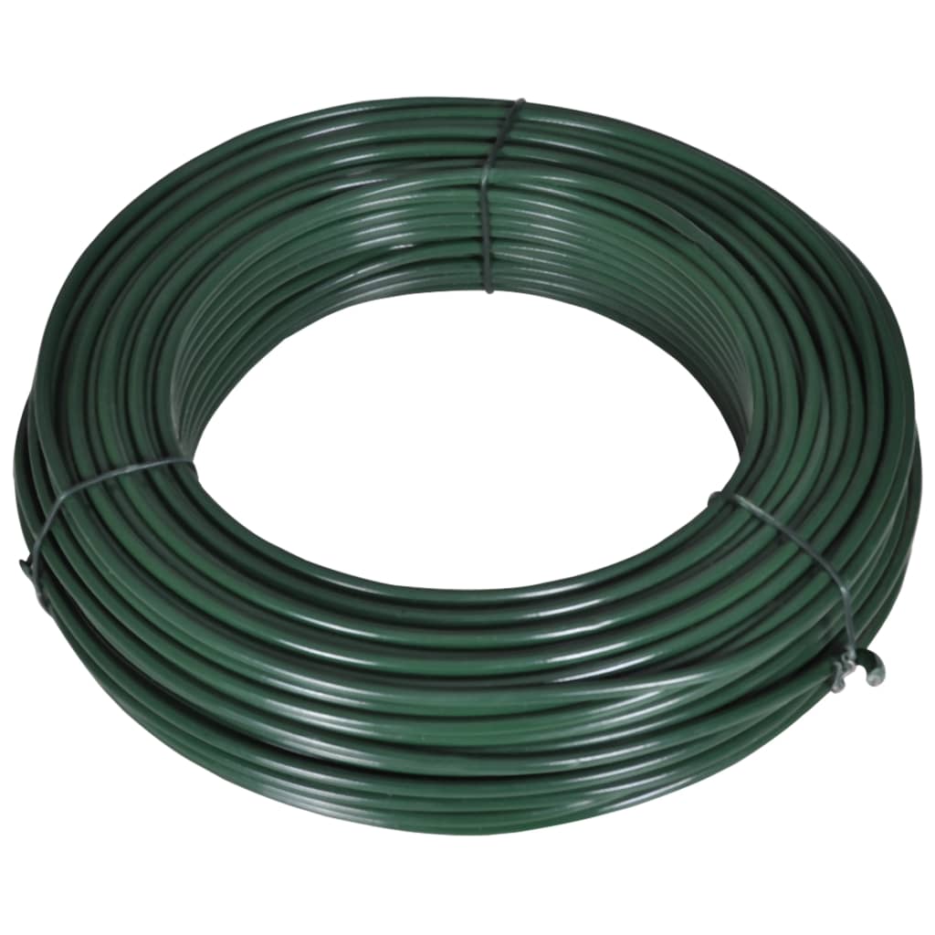 vidaXL Fence Span Wire Steel Fancing Barrier Gate 180.4'/262.5' Green/Gray-3