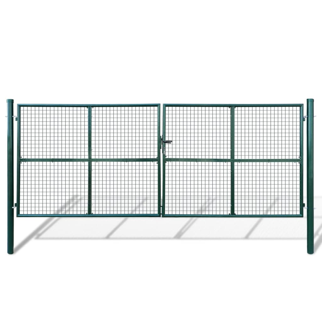 vidaXL Mesh Garden Gate Galvanized Green Outdoor Fence Barrier Multi Sizes-3