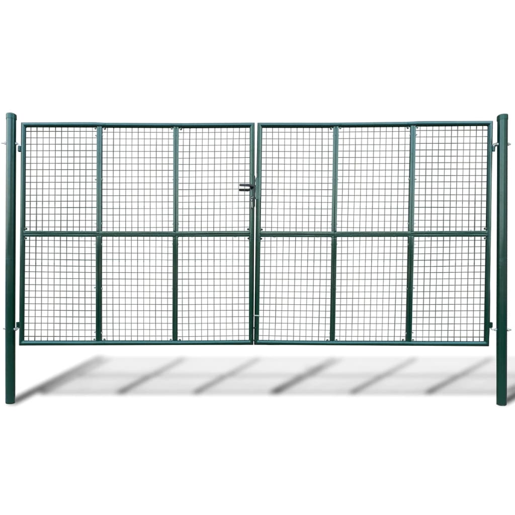 vidaXL Mesh Garden Gate Galvanized Green Outdoor Fence Barrier Multi Sizes-1